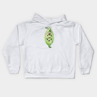 Three Funny Peas in a Pod Kids Hoodie